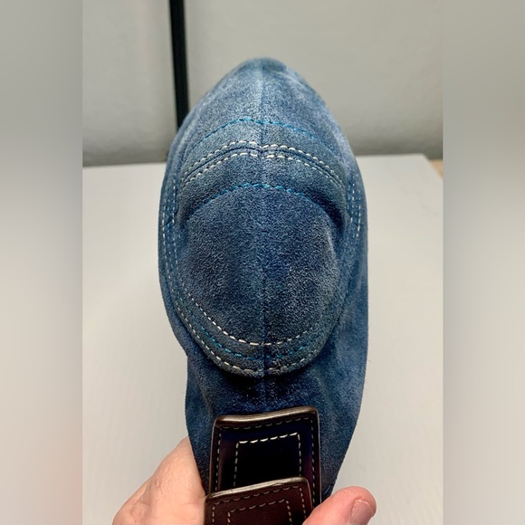 Coach SoHo Hobo Shoulder Bag Blue Suede w/fringe tassel Vintage 2005 style #8A14 - Picture 7 of 14